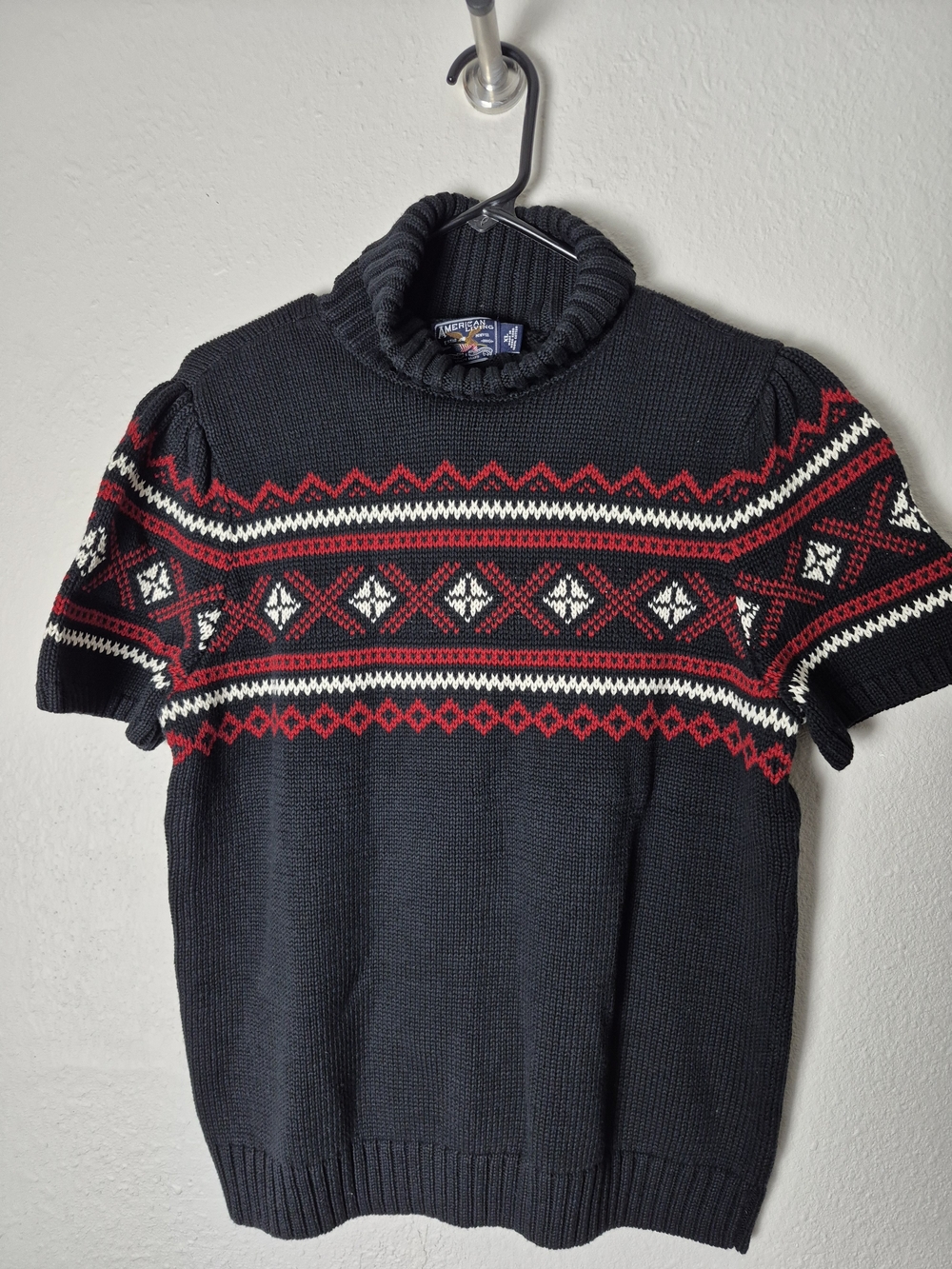 American Living!  Black/Red Turtleneck Sweater with Red & White. Size XL